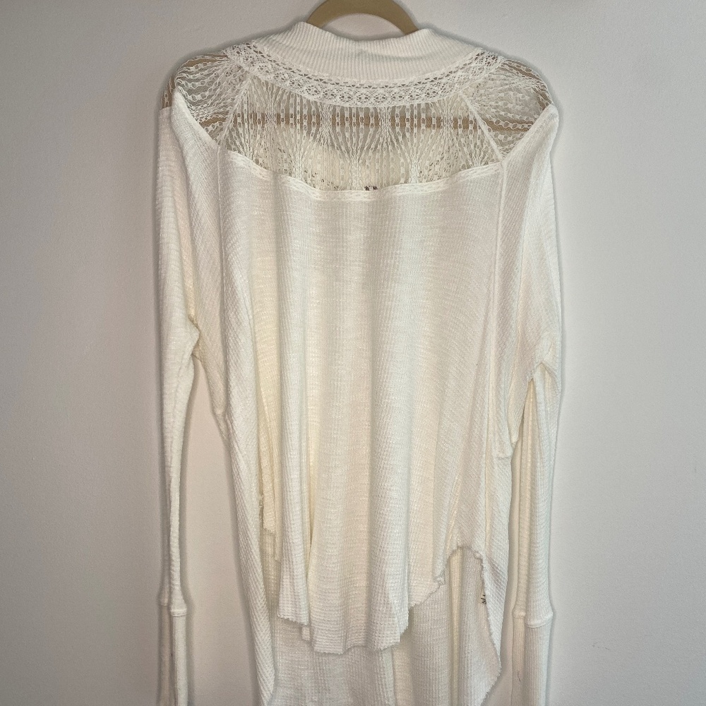 Free People thermal top with lace detail